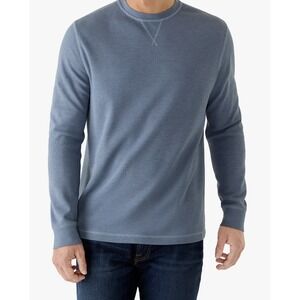 Sonoma Goods For Life Men's Blue Waffle-Knit Crew Neck Pullover Sweater L